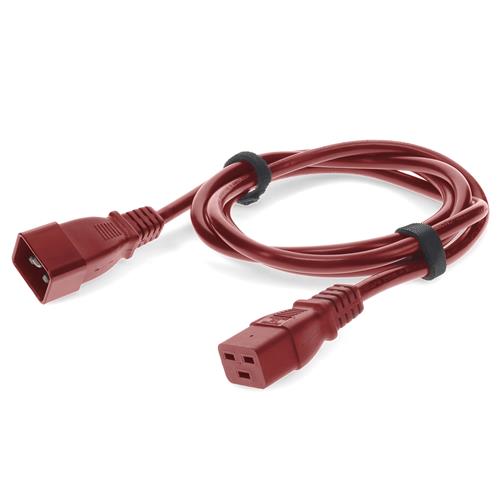 Picture for category 3ft C19 Female to C20 Male 16AWG 100-250V at 10A Red Power Cable