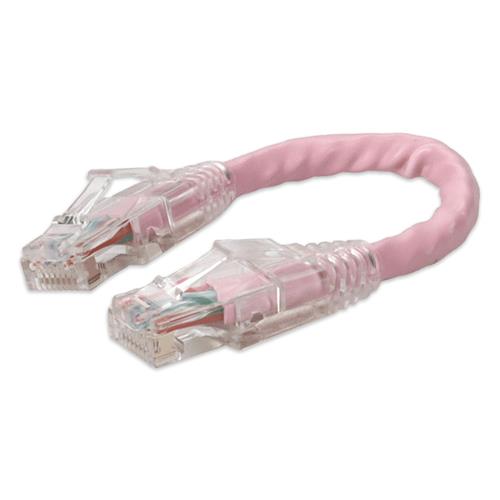 Picture of 6in RJ-45 (Male) to RJ-45 (Male) Cat6 Straight Pink UTP Copper PVC Patch Cable
