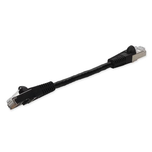 Picture of 6in RJ-45 (Male) to RJ-45 (Male) Cat6 Shielded Straight Black STP Copper PVC Patch Cable