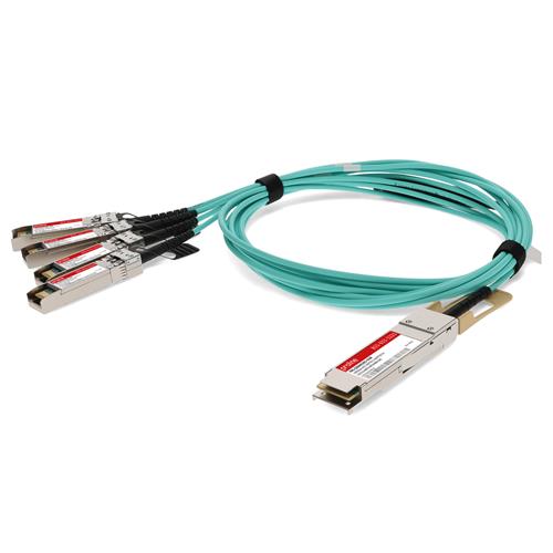 Picture for category Cisco® AOC-Q-4S-100G-5M to Arista Networks® Compatible 100GBase-AOC QSFP28/4xSFP28 Active Optical Cable (850nm, MMF, 5m)
