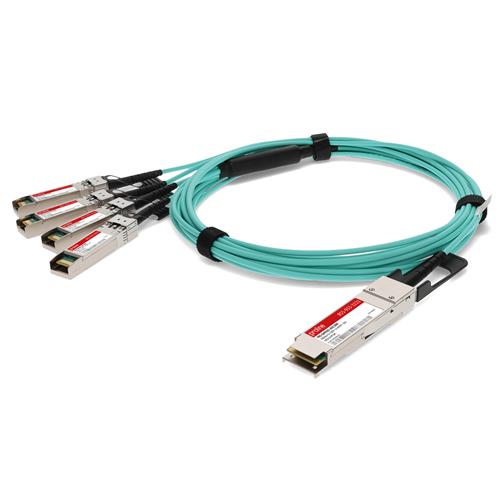Picture for category HP® 721073-B21 to Cisco® SFP-10G-AOC10M Compatible TAA 40GBase-AOC QSFP+/4xSFP+ Active Optical Cable (850nm, MMF, 10m)