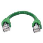 Picture of 6in RJ-45 (Male) to RJ-45 (Male) Cat6A Straight Green UTP Copper PVC Patch Cable