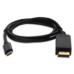 Picture of 6ft USB 3.1 (C) Male to DisplayPort Male Black Cable