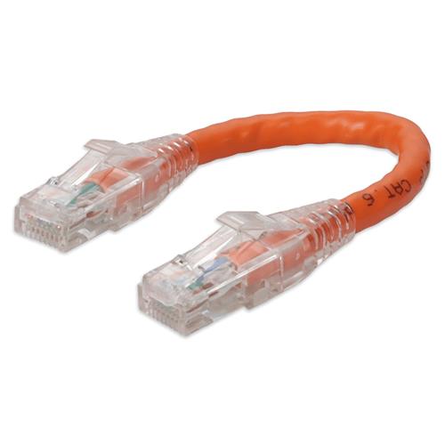 Picture of 6in RJ-45 (Male) to RJ-45 (Male) Cat6 Straight Orange UTP Copper PVC Patch Cable