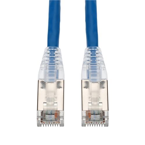 Picture for category 6in RJ-45 (Male) to RJ-45 (Male) Cat6A Shielded Straight Booted, Snagless Blue STP Copper PVC Patch Cable