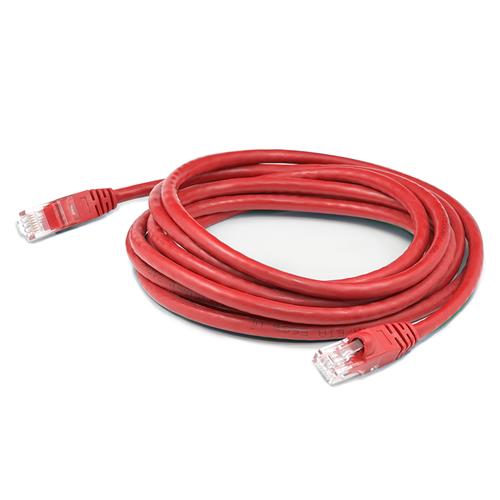 Picture of 100ft RJ-45 (Male) to RJ-45 (Male) Cat5e Straight Red UTP Copper PVC Patch Cable