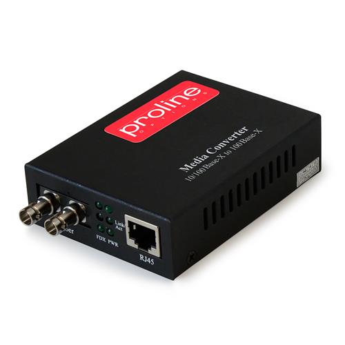 Picture of 10/100Base-TX(RJ-45) to 100Base-FX(ST) MMF 1310nm 2km Media Converter
