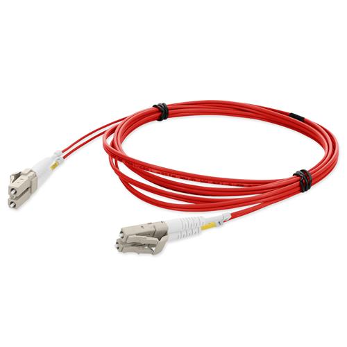 Picture of 3m LC (Male) to LC (Male) Straight Red OM1 Duplex Fiber OFNR (Riser-Rated) TAA Compliant Patch Cable