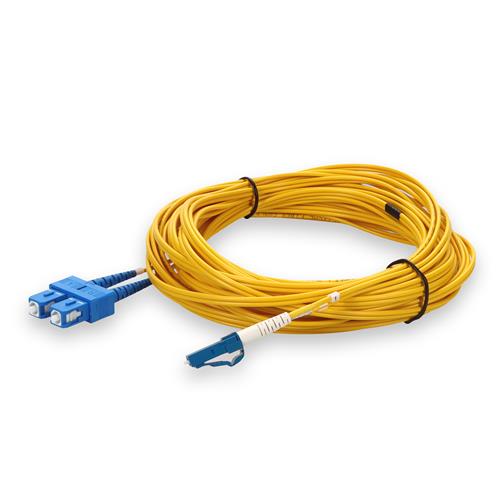 Picture of 6m LC (Male) to SC (Male) OS1 Straight Yellow Duplex Fiber Plenum Patch Cable