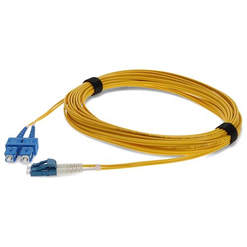 Picture of 6m LC (Male) to SC (Male) OS2 Straight Yellow Duplex Fiber Plenum Patch Cable