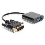 Picture of DVI-D Single Link (18+1 pin) Male to VGA Female Black Active Adapter Max Resolution Up to 1920x1200 (WUXGA)