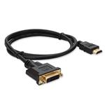 Picture of 8in HDMI 1.3 Male to DVI-D Dual Link (24+1 pin) Female Black Cable Max Resolution Up to 2560x1600 (WQXGA)