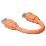 Picture of 6in RJ-45 (Male) to RJ-45 (Male) Cat6A Straight Orange UTP Copper PVC Patch Cable